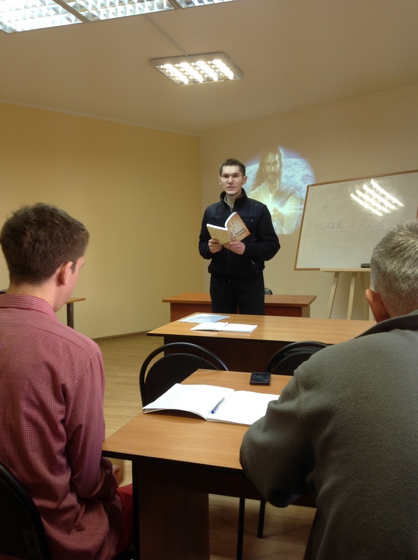 Teaching in the new room.