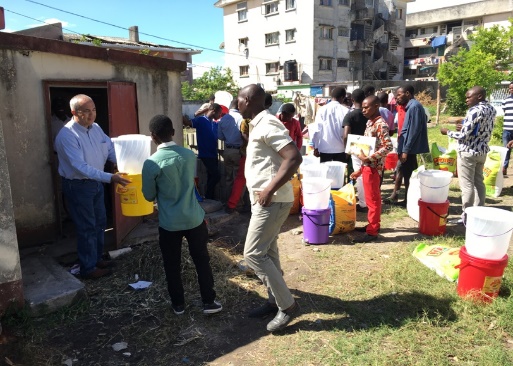 Water filtration units the team made